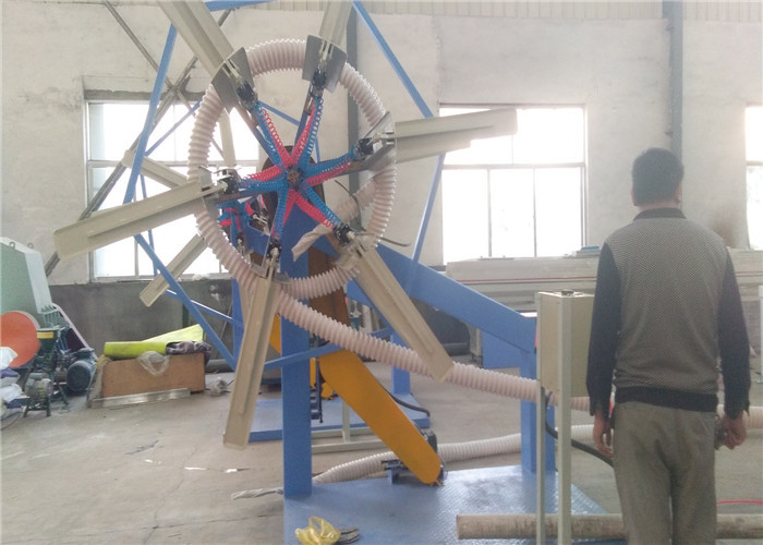 One Screw Plastic Extrusion Line , Plastic Pipe Production Line For PE Carbon Sprial Pipe Making