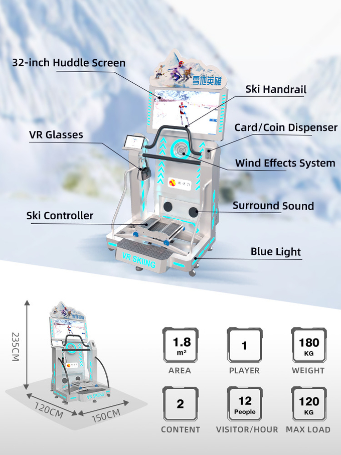 Indoor Ski Simulator Snowboard Simulator 9d Virtual Reality Vr Simulator Machines Amusement Park Equipment