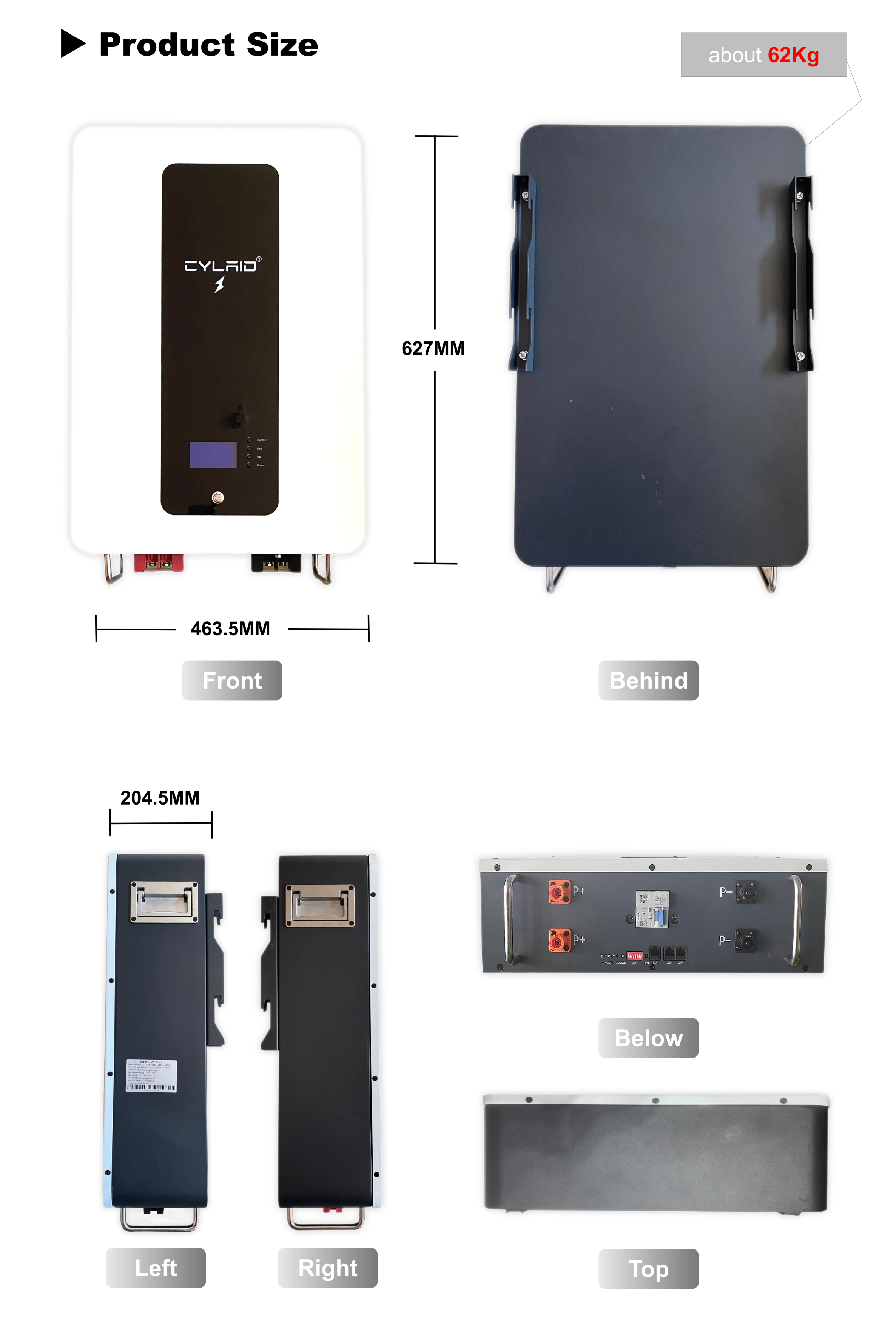 48V100Ah Powerwall Mounted Lifepo4 Battery