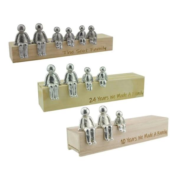 Personalised - Our Little Family | wooden Family Anniversary Gift - Choose Your