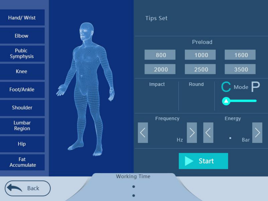 50mj To 200mj ESWT Shockwave Therapy Machines C Mode P Mode