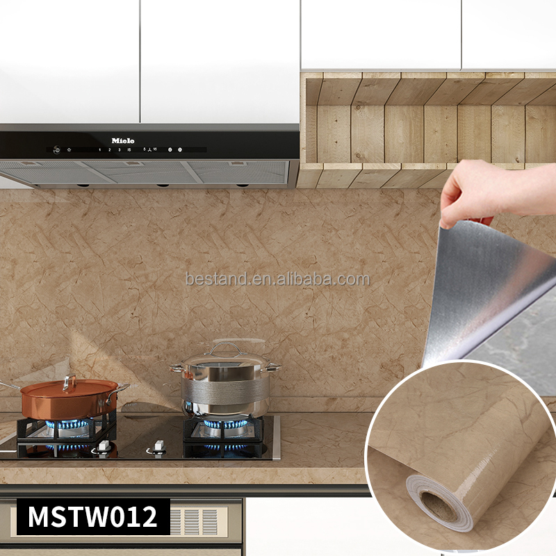 60cm*10m Roll Marble Stick And Peel Wallpaper For Kitchen Bedroom