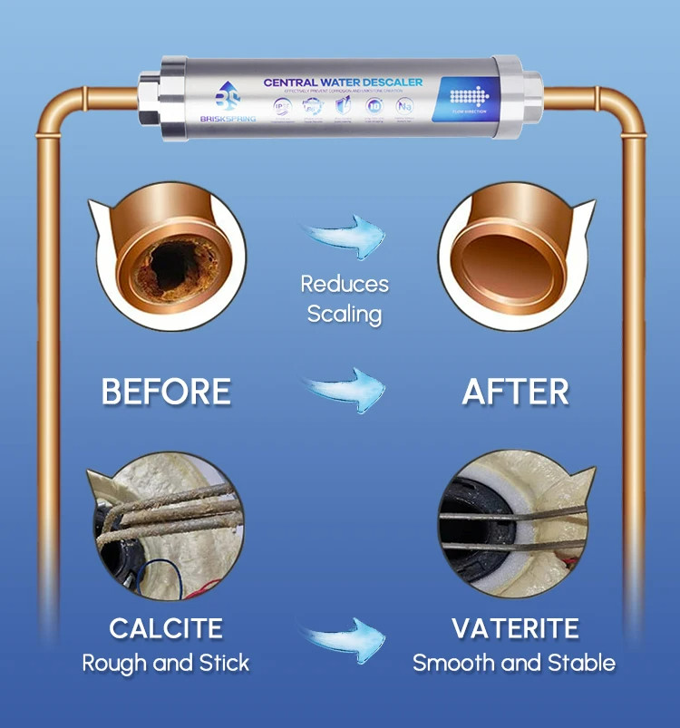 RoHS NDF Water Descaler System Maintenance Free 0.15MPa Salt Free for Whole House Descaling