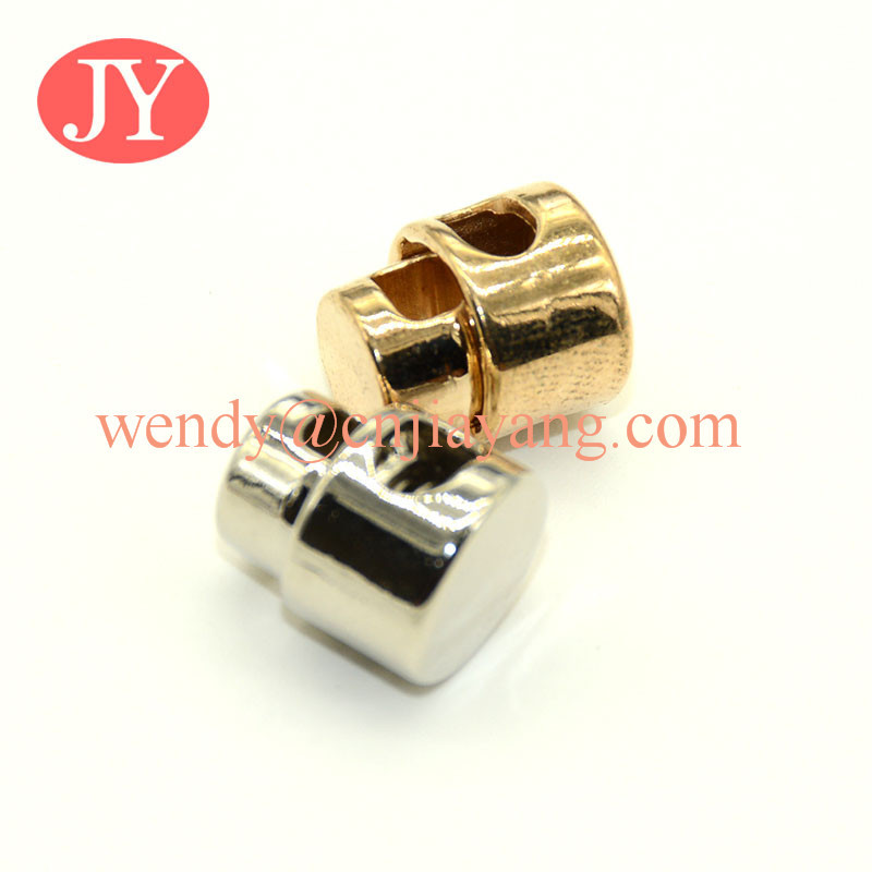 jiayang Supply different shaped metal rope cord lock rope end stopper rope toggle