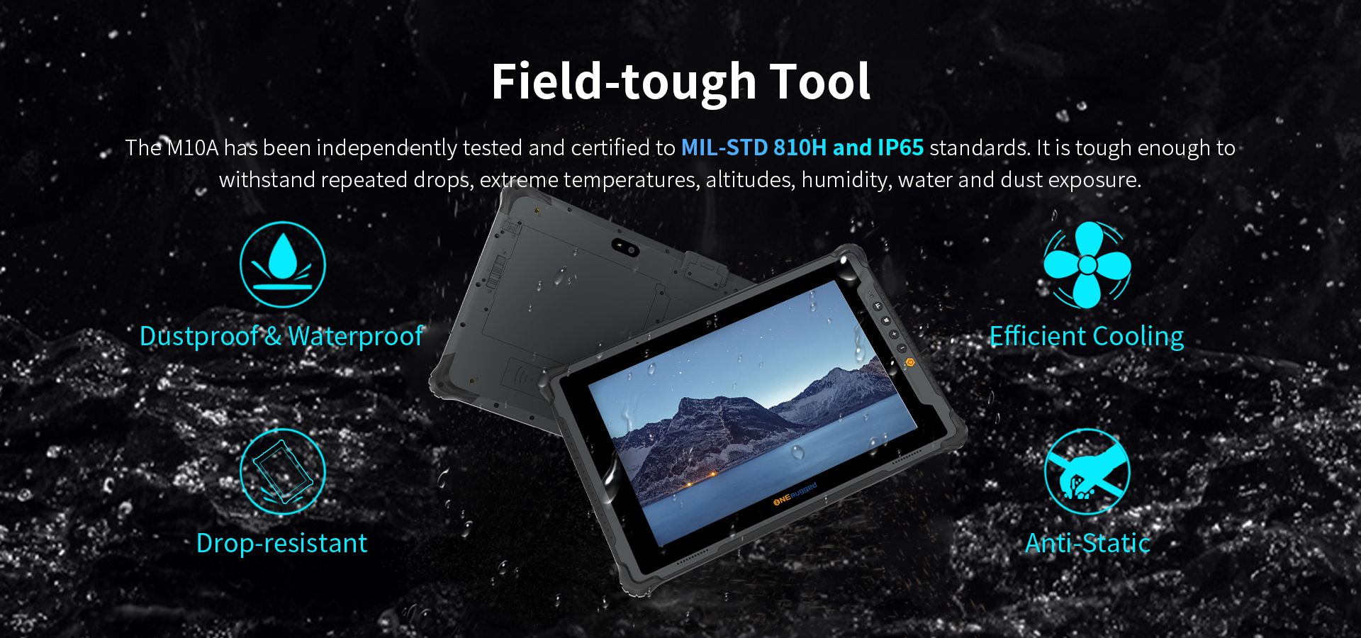 ONERugged M10A A Portable Touch Screen IP65 Tablet with Fingerprint and RS232 Multimedia