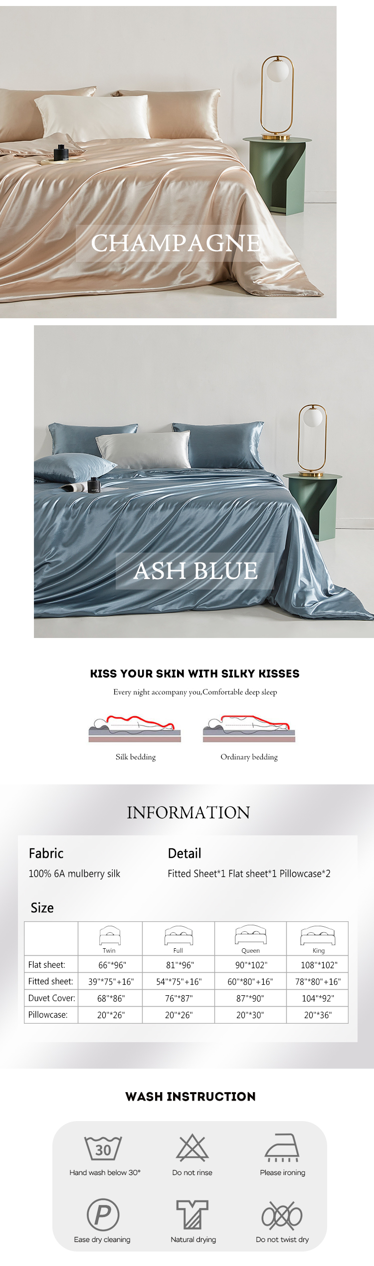 100% 6A Pure Silk Comforter Sets Bedding Luxury Silk Bedding Sets with Customized Logo