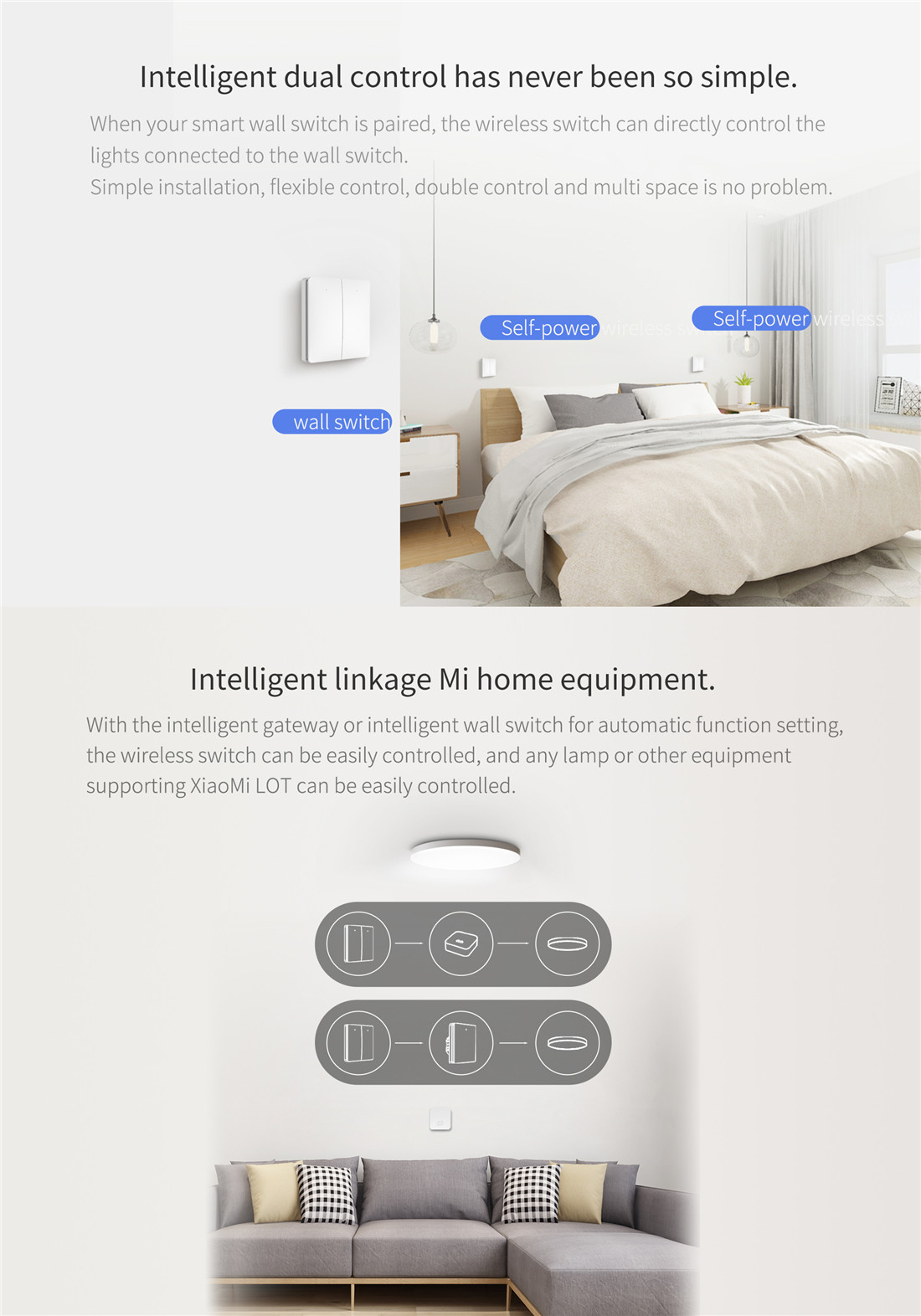 Linptech K9 Self-Powered Button Wireless Switch Remote Control