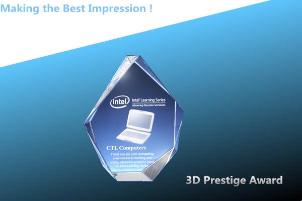 3D Prestige Corporate Award/3d laser prestige crystal awards/prestige crystal