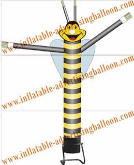 Advertising Single Leg Inflatable Air Dancer 6M , Yellow Bee Sky Dancer For Fair