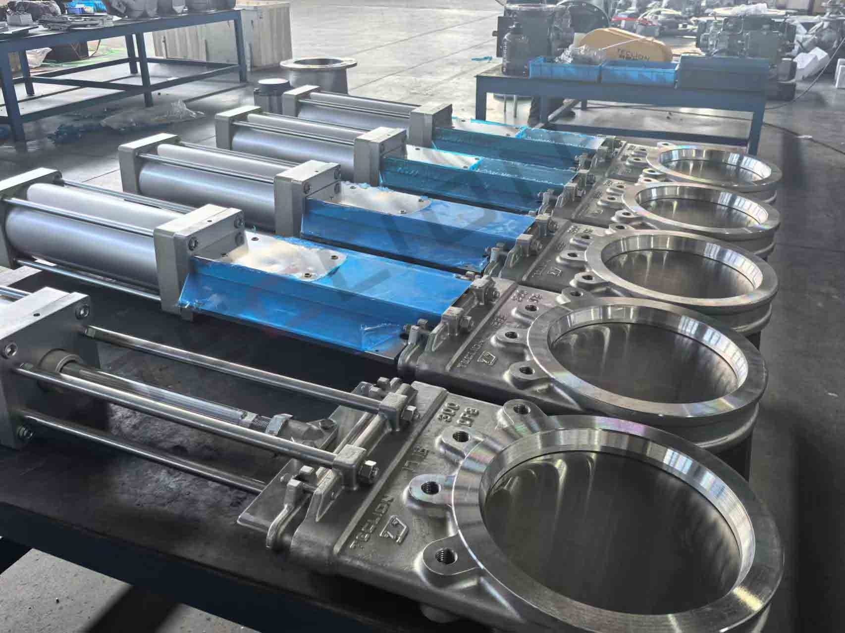 Stainless Steel Knife Pneumatic Gate Valve Clamp Type for Powder Particle Material