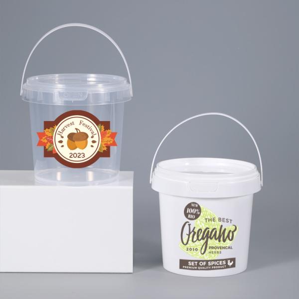 Custom Order PP Bucket Customize Logo White Transparent Round Food Takeway Box