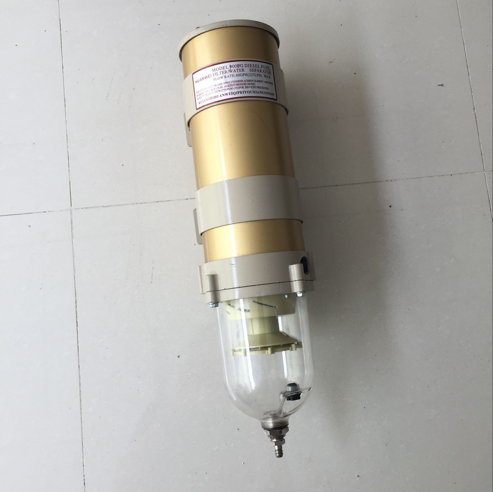 Excavator Fuel Water Separator Assembly High Performance Galvanized Surface Extrusion Resistance 1000FG Water cup