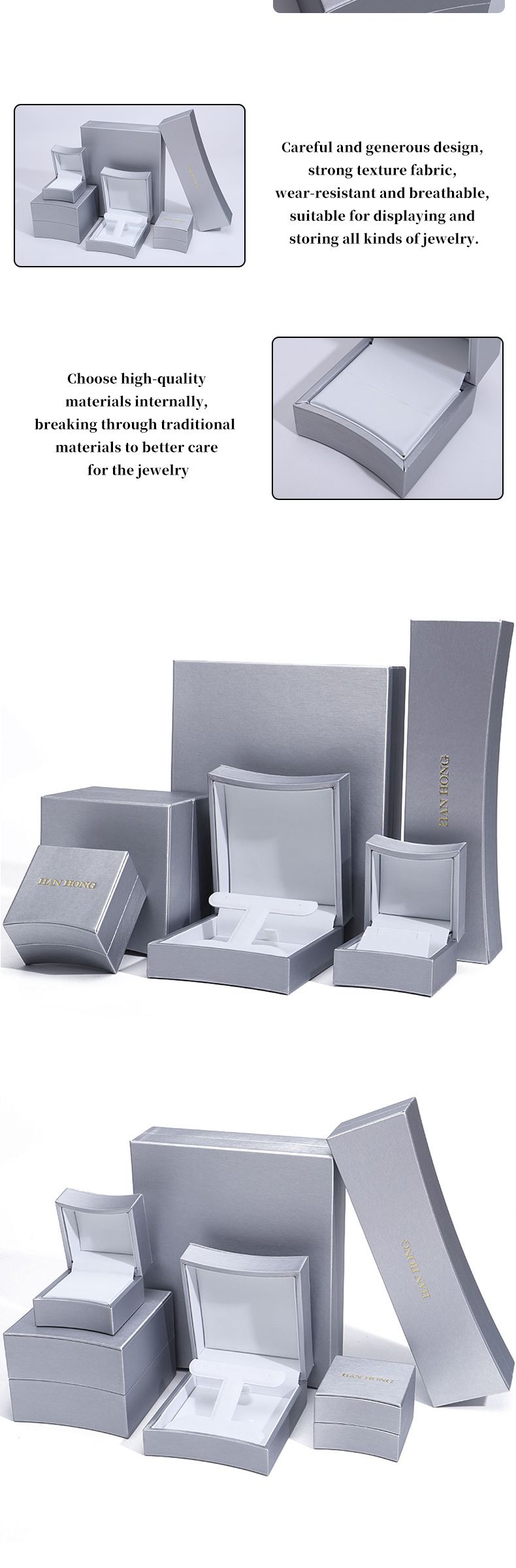 Silver Captivating Arc-Shaped PU Leather Jewelry Box Luxury Storage Packaging