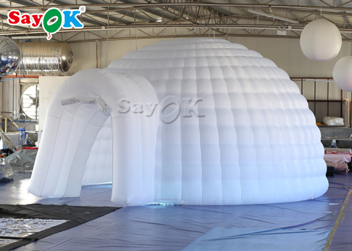 Tent Inflatable 5m White Inflatable Igloo Dome Tent With Led Light For Wedding Event