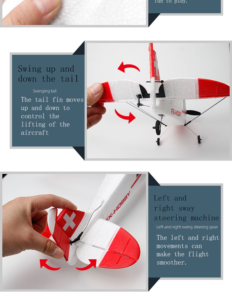 FX9603 2.4GHz 3CH 6-Axis Gyro EPP Foam J3 RC Airplane RTF Fixed Wing Outdoor Remote Control Plane Aircraft RC Glider Flying Toys