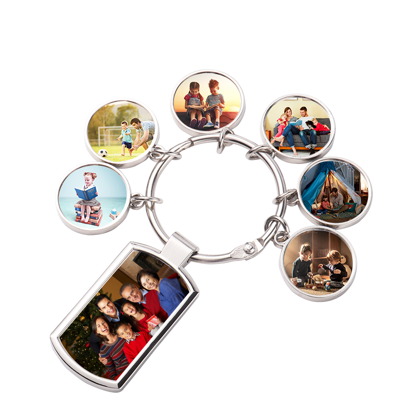 Custom Promotional Gift Keychain Blank Design Sublimation Charms Set Keychains
