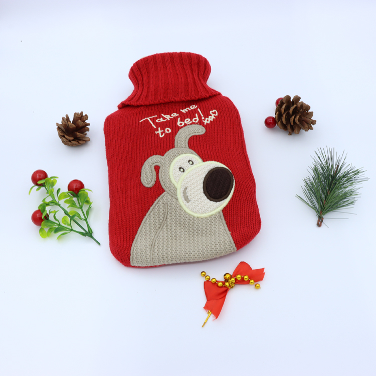 Knitted Jacket Rubber Hot Water Bag , Rubber Douche Bottle 1000ml Kids Classic
