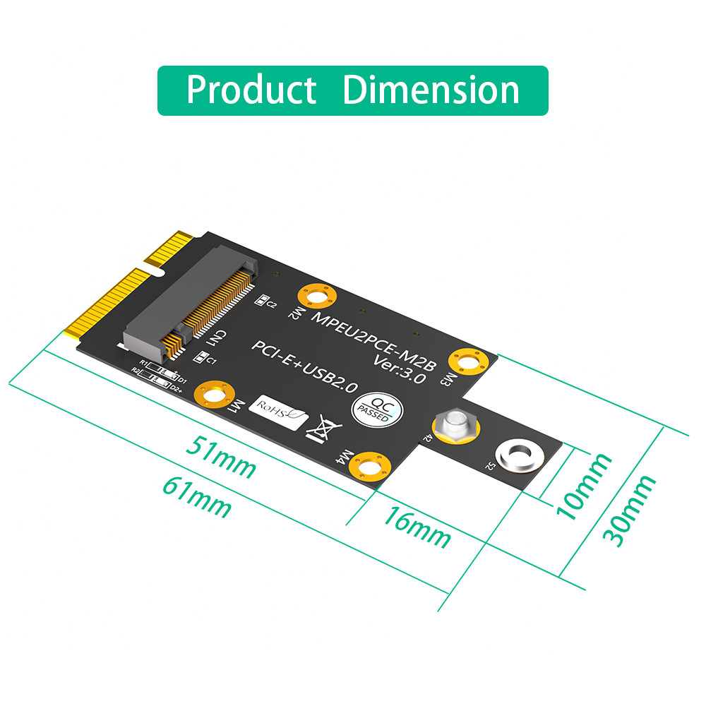 Mini PCI-E to NGFF M.2 B-Key Adapter with Dual NANO SIM Card Slot 3G/4G/5G WWAN Module in Stock