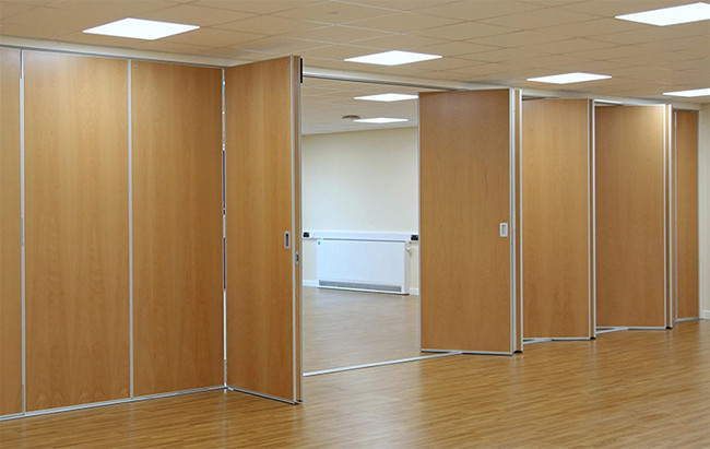 T6 aluminum Foldable Partition Wall Yellow Mdf Surface For School