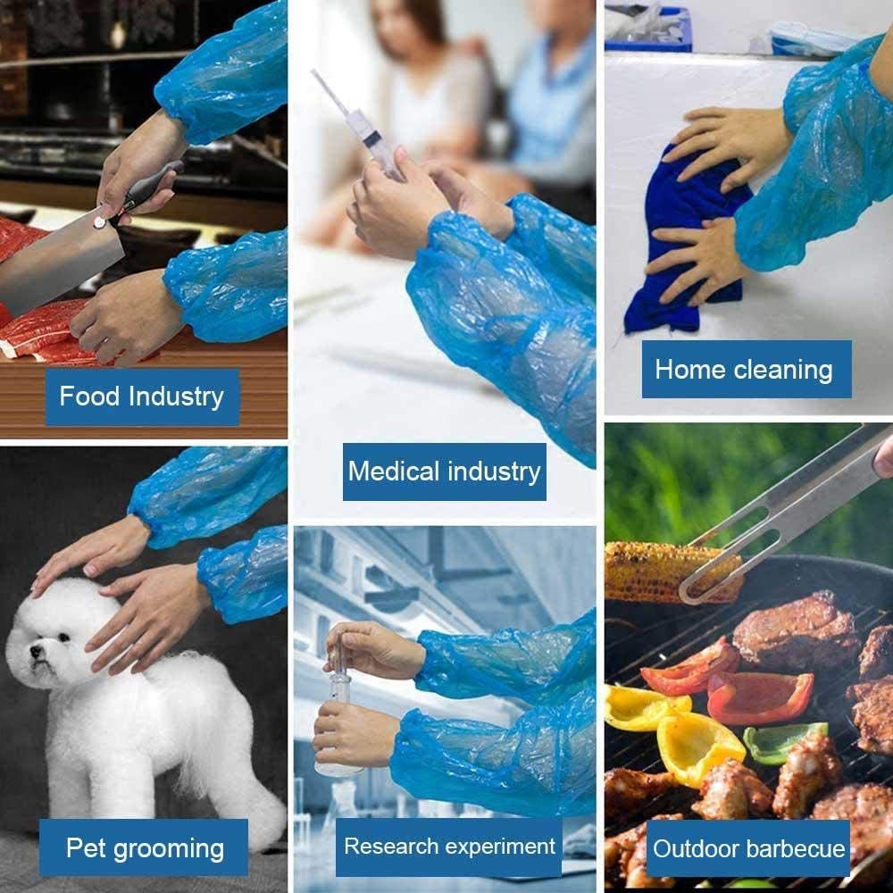 Men Women Transparent Disposable Over Sleeves Oversleeves Sleeve Protectors Plastic PE CPE