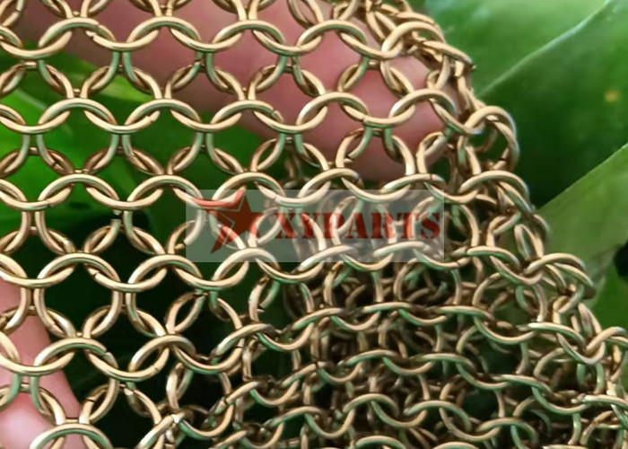 1.0x8mm Ring Chainmail Curtain Brass Material Metal In Sound Stage