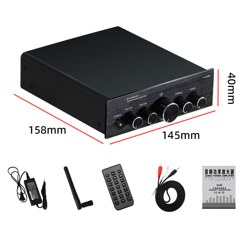 2*100W 2.1 Channel Digital Audio HIFI Desktop Digital Amplifier Subwoofer Sound Power Amplifier for Home Audio