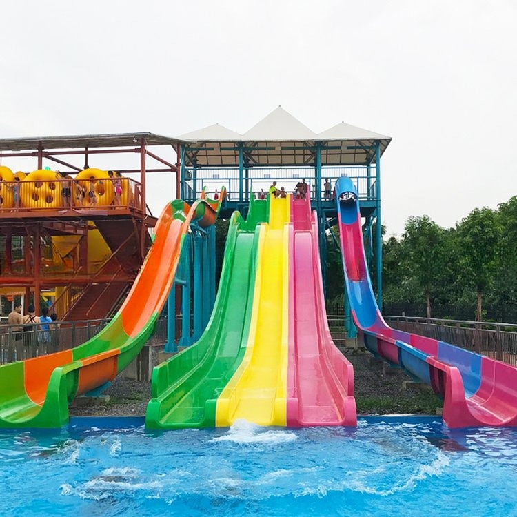Freefall and Double Lane Water Slide for Theme Aqua Park