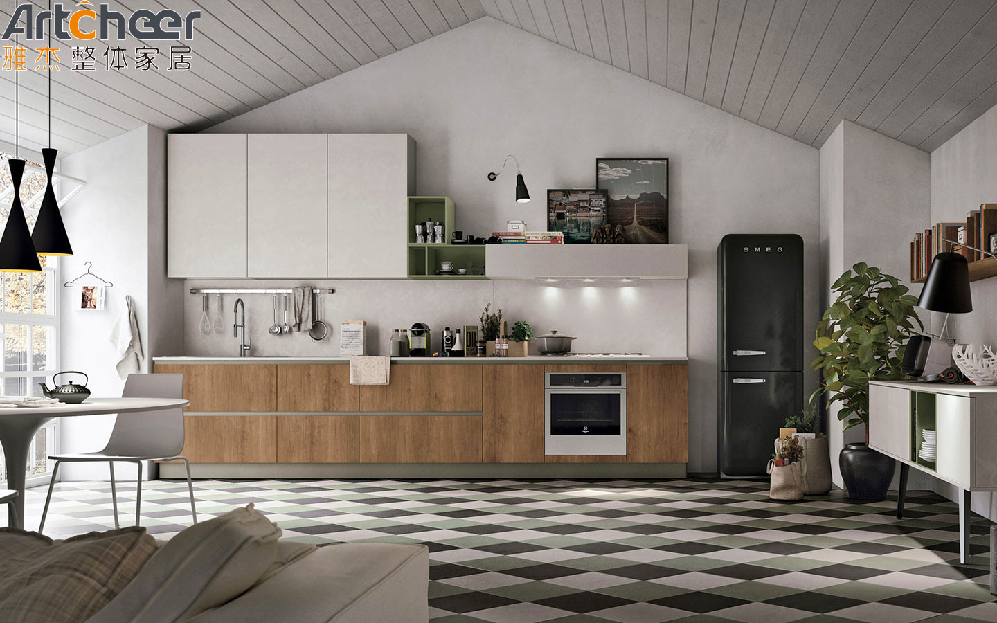 Customized Color Island Sink Base Cabinet with Modern PANEL Wood Style Kitchen Cabinet
