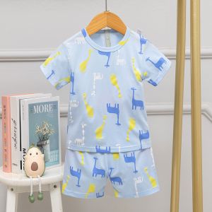  Breathable Silk Summer Pyjama Sets Home Clothes 100cm Height 58cm Bust For 3 Years Manufactures