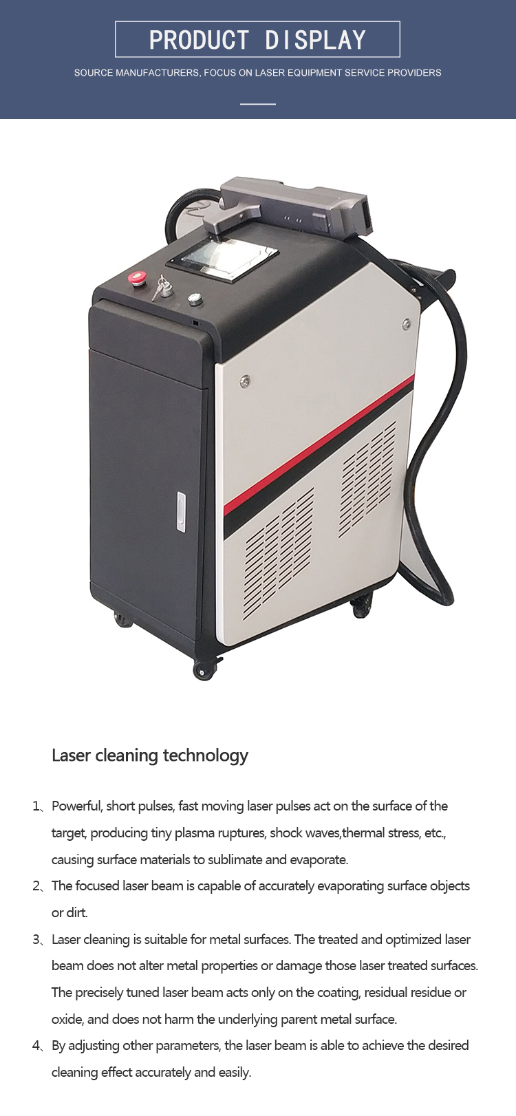 760mmX780X790mm 50W Handheld Laser Cleaning Machine 1000W High Power Portable Rust Remover for Metal Paint Removal Competitive