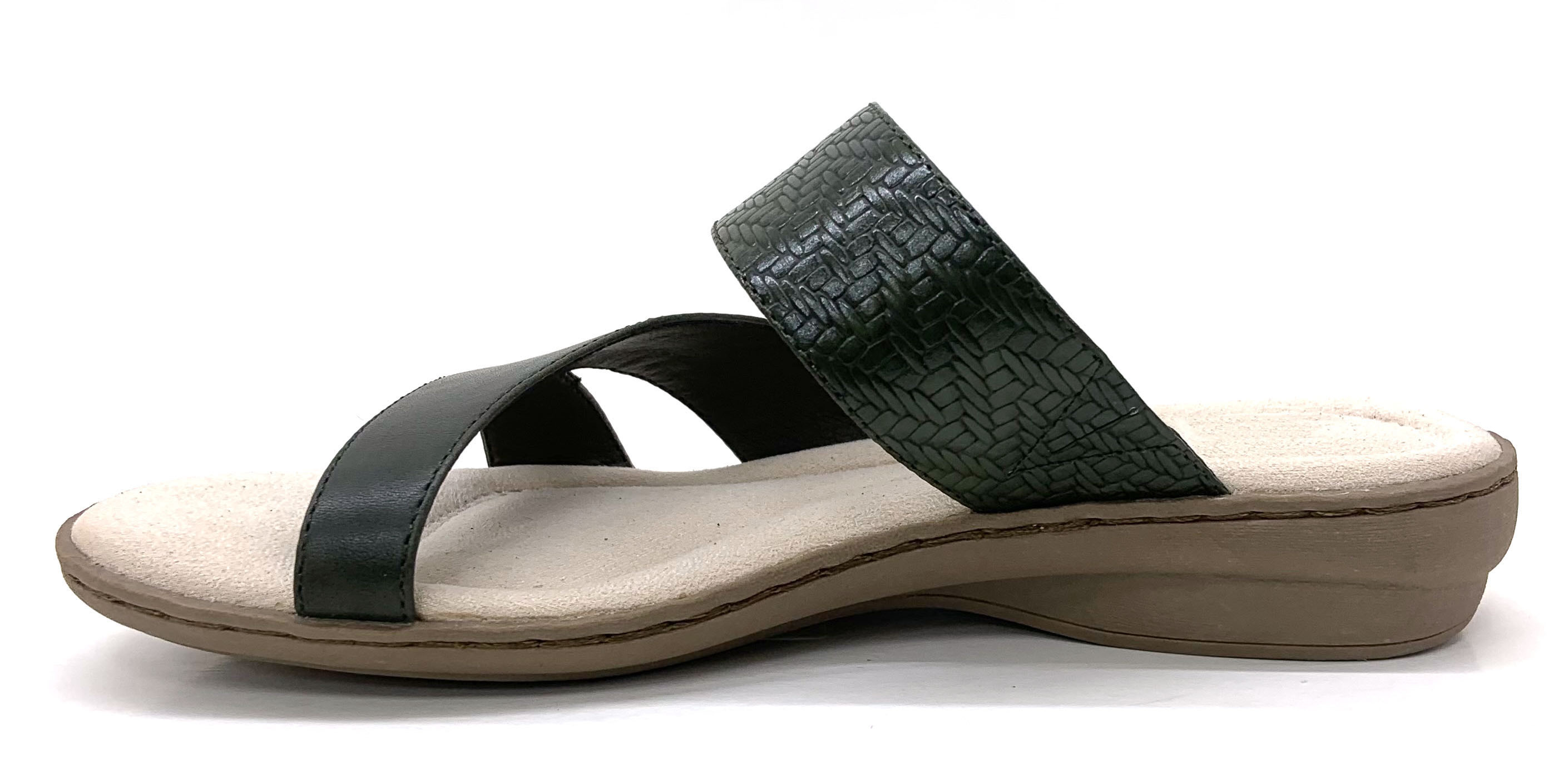 Stylish Womens Flat Sandals With Leather Upper Material Rubber Sole