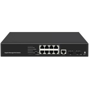 Managed PoE Industrial Ethernet Switch 8 Ports 8K Multipurpose