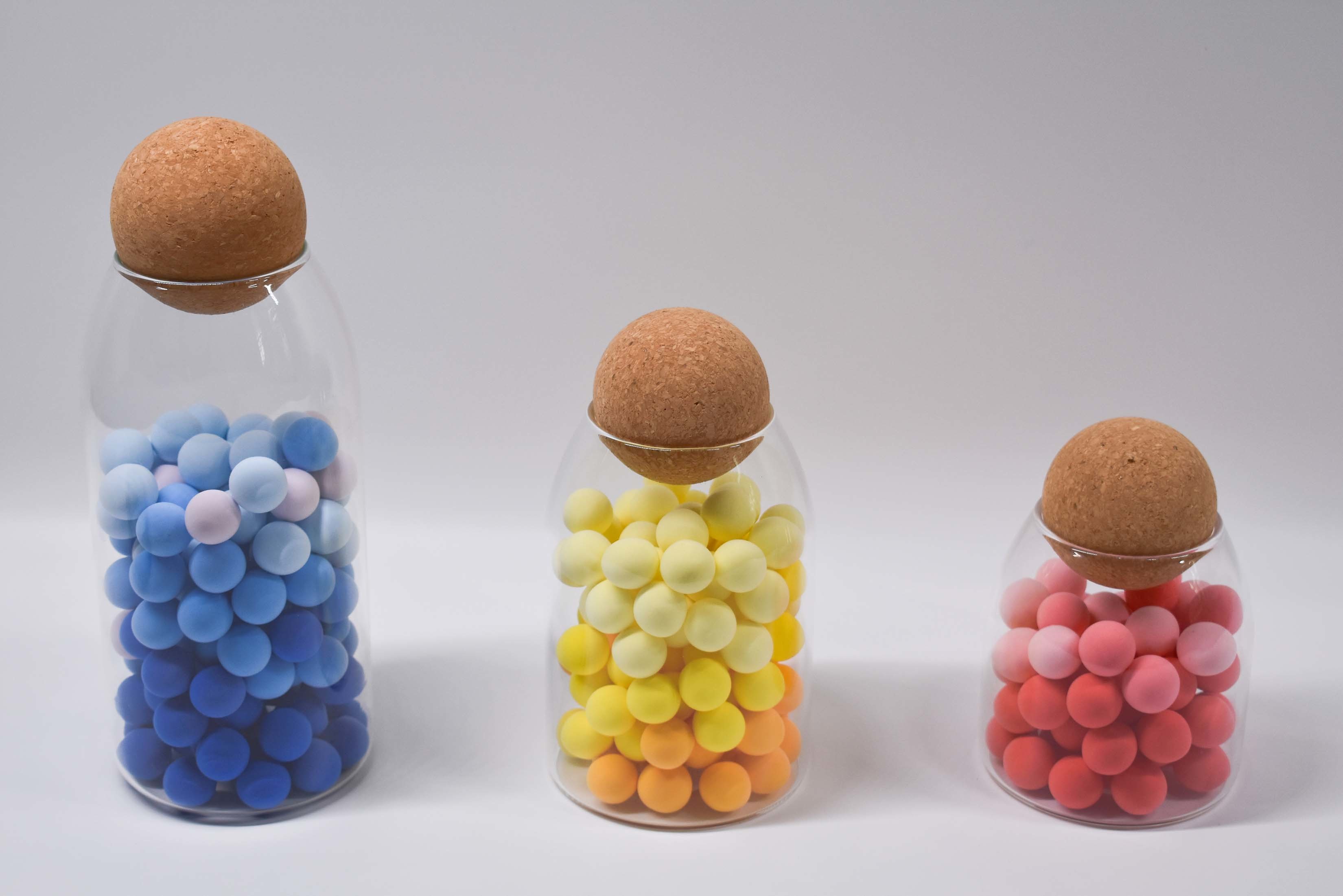ISO Sustainable Cork Ball Lid For Glass Storage Jars Dia 80mm