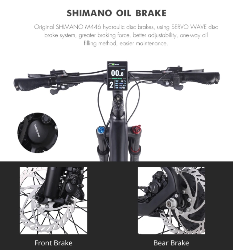 30 - 50Nm Torque Carbon Fibre Electric Mountain Bike With 250W Rear Hub Motor 27 Speed