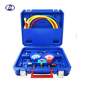 China Air Conditioner Manifold Gauge Set R410A R407C R22 R404A With Brass Adapter on sale