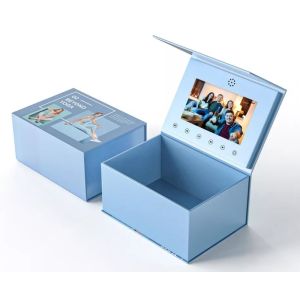 Customized print gift box with tft screen video card digital lcd brochure