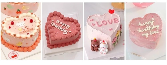 Non Movable Heart Shaped Cake Mold Hard Anodized Aluminum Alloy