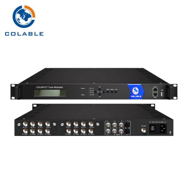 Quality 8 * DVBS DVBS2 + ASI QAM Tuner To RF Transmodulator With Scrambler Free Signal Input for sale