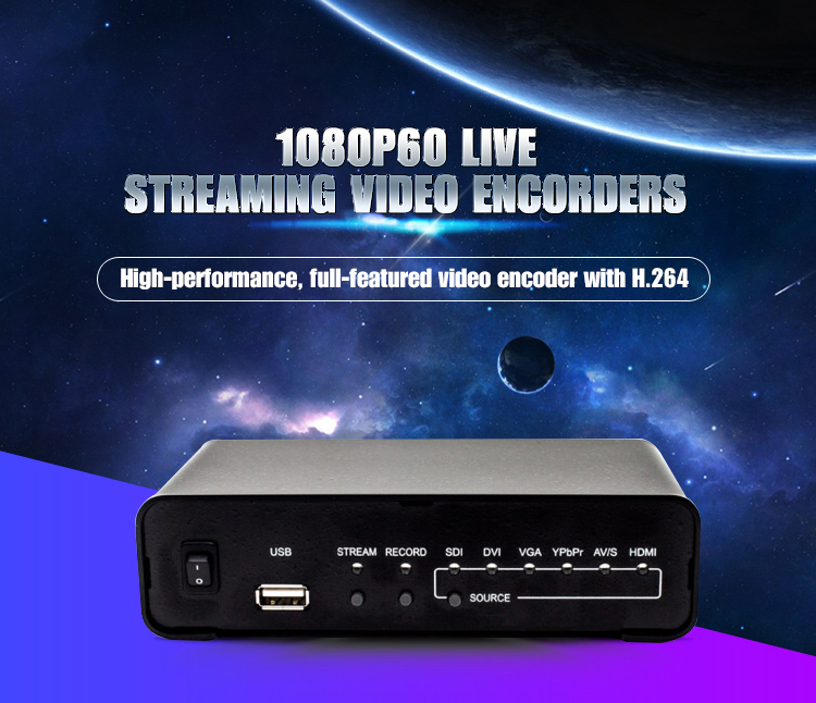 USB Storage IPTV Streaming Encoder Independent Audio Input For Webcasting