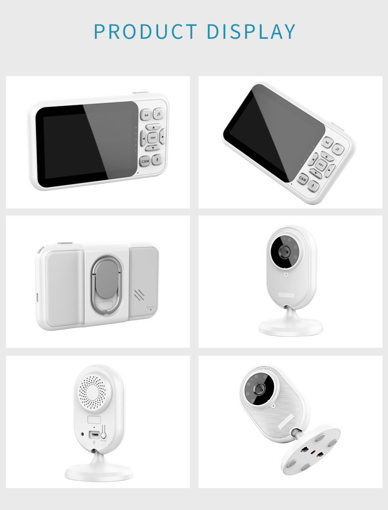 LCD 3.5" Babyfon Monitor Cry Warning Alarm Setting Built In Mic Smart Pet Monitor