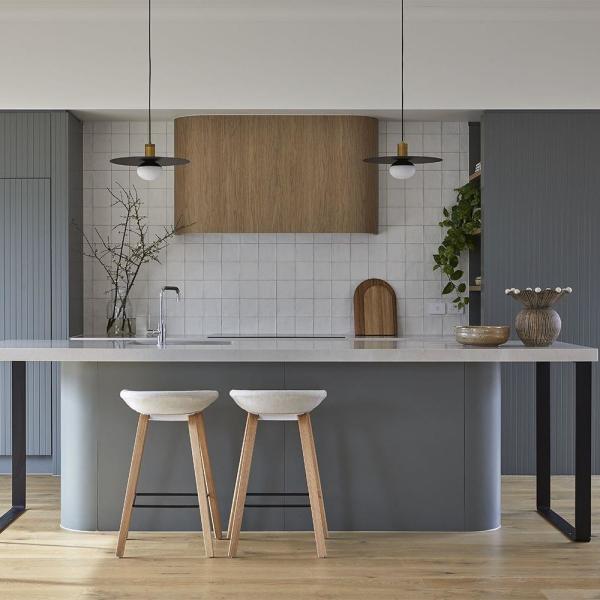 Modern Design Wood Kitchen Cabinet MDF Carcase Marble Countertop Plywood