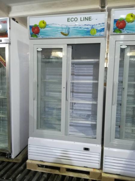 Vertical Frost Free Sliding Door Display Beverage Refrigerator / Glass Door