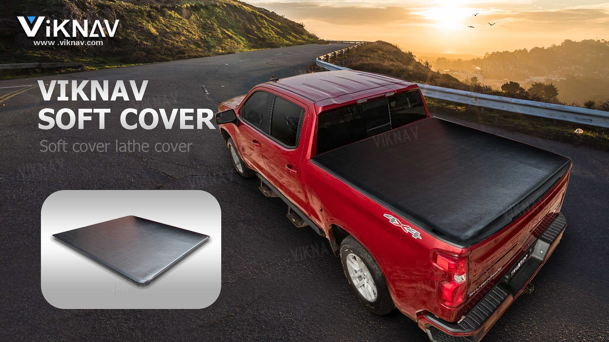 24oz Heavy Duty Ford F150 Truck Bed Replacement Tonneau Cover LED DRL