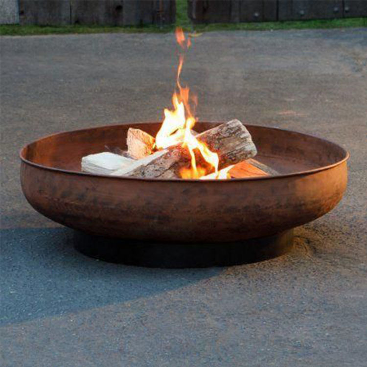 Outdoor Corten Steel Fire Pit Round Rustic Look Outdoor Personal Large Garden Or Courtyard Furniture  Firpit