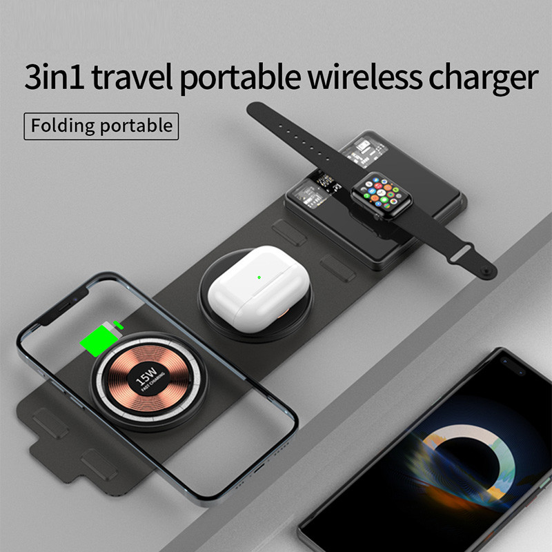 Most Selling Product Multifunction Chargers 3 In 1 Folding Magnetic Wireless Charger For Iphone 14