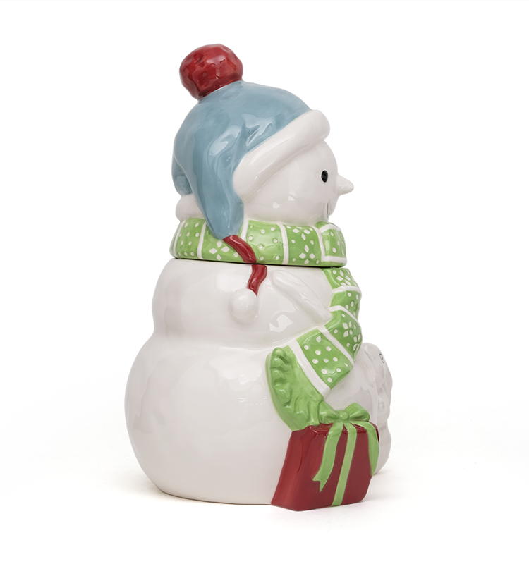 Ceramic Storage Jars With Lids Christmas Holiday Kitchen Coffee Tea Cookie Gift Ceramic Canister Jar 3D Handpainting