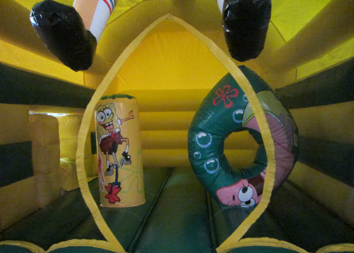 Cute spongebob inflatable combo / inflatable bouncer house / 2 in 1 inflatable combo