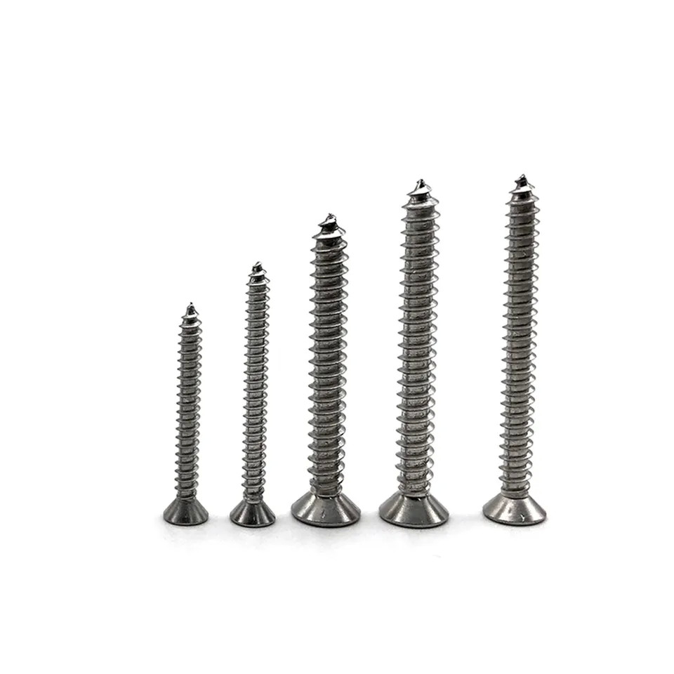 Stainless Steel Cross Head Concrete Screw M8 Flat Head Wood Self Tapping Screws