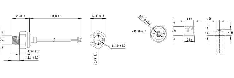 0.5-4.5V Output Brass Pressure Sensor For Air Water HVAC Application