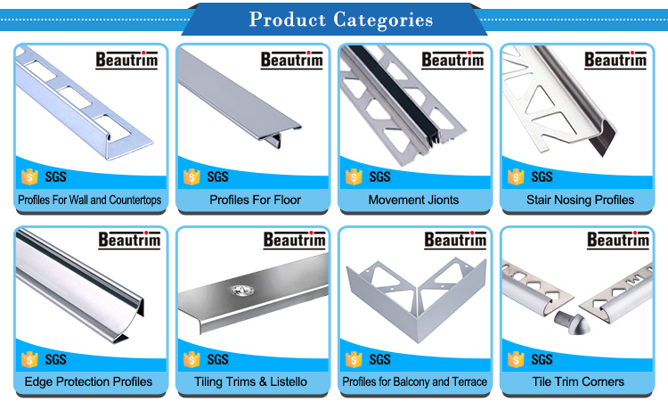 Stainless Steel Tile Trim Profile Transition Profile